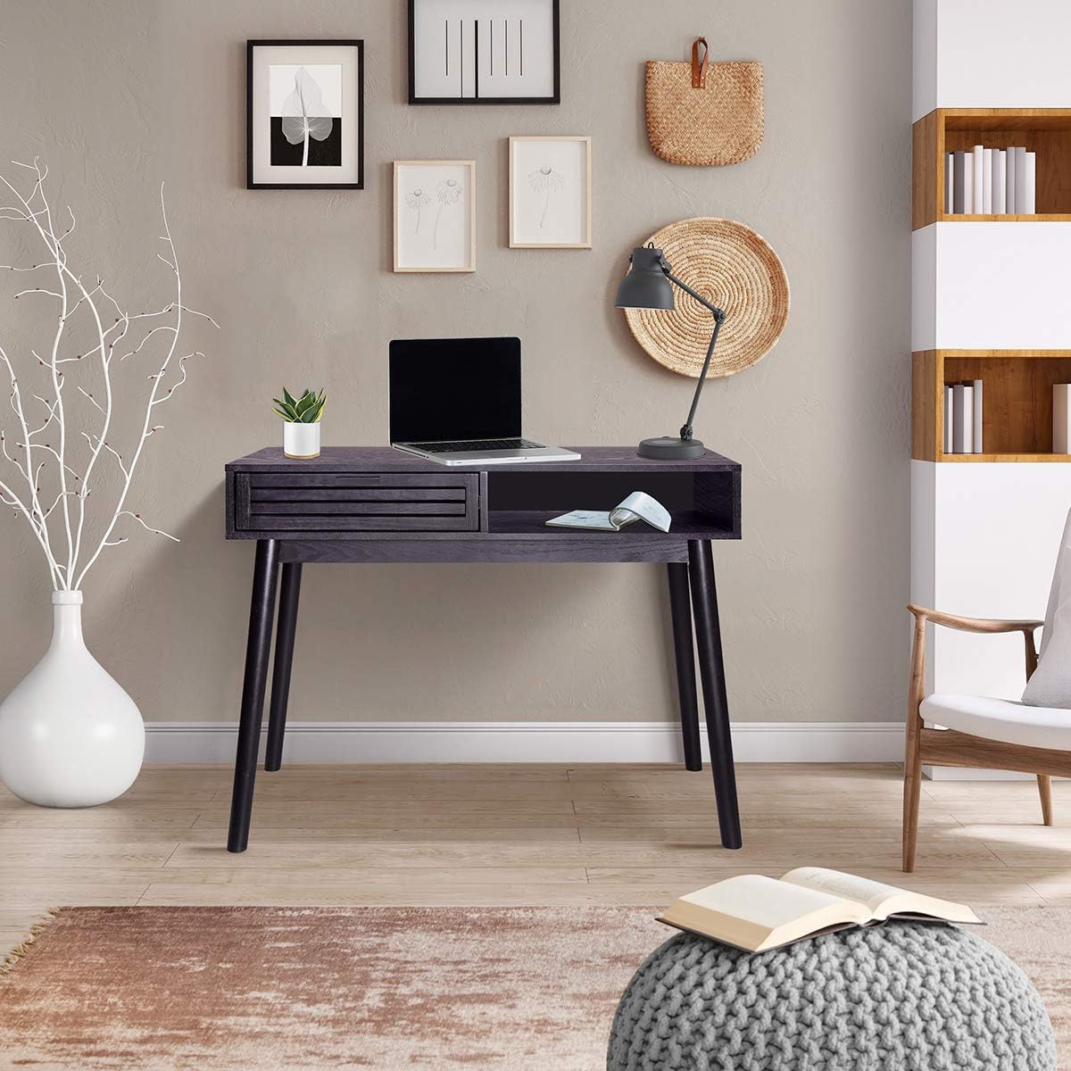 52 Off コンパクト デスク 北欧風 90cm 木製 引き出し テレワーク リモートワーク パソコンデスク 書斎机 勉強机 収納付き ナチュラル ブラウン レトロ モダン かわいい インテリア シンプル 人気 おしゃれ Qdtek Vn