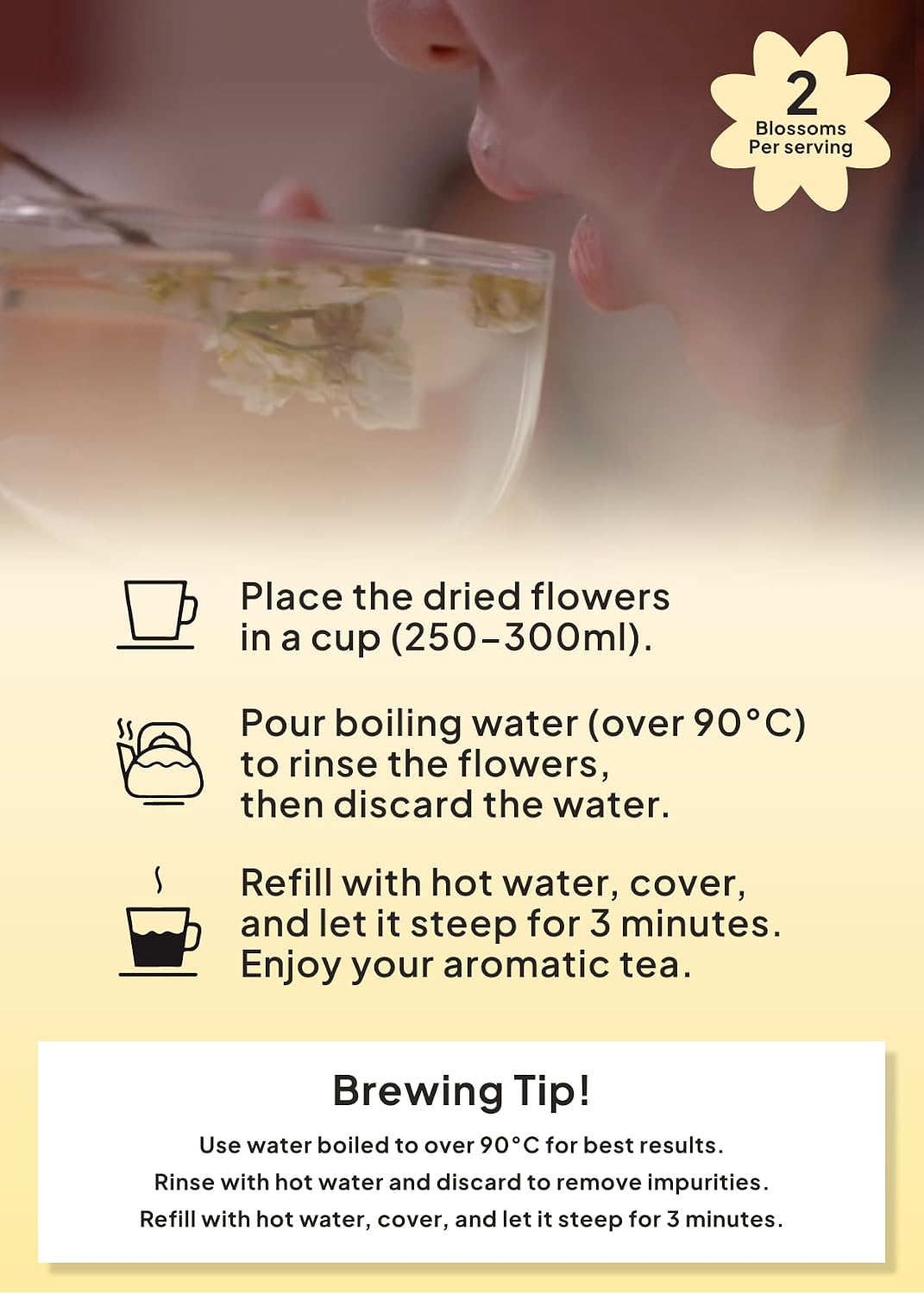Korean Food, KKOKDAM Original Marigold Flower Tea, Decaf Floral Blend, Fully Natural Flowers, No Caffeine, Sugar Free, Zero Calories, Made in Korea,10g