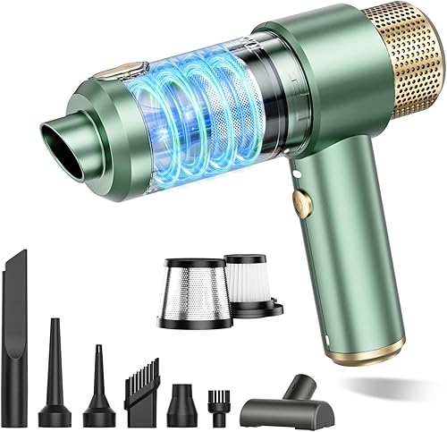 Miniatura 11 de JONYJ Aspiradora de Mano para Automóvil, 16000PA Aspiradora de Mano Portátil Inalámbrica, 2 en 1 Soplador de Aire y Aspiradora con Luz LED