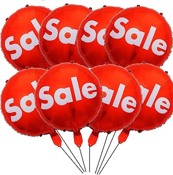 8PCS Red Sale Foil Balloon 18inch Round Sale Mylar Balloon
