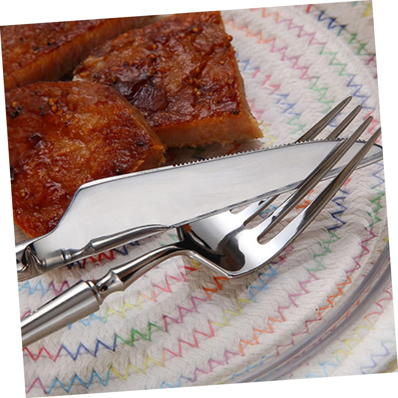 Stainless Steel Dinner Fork with Long Handle for Food and Cakes