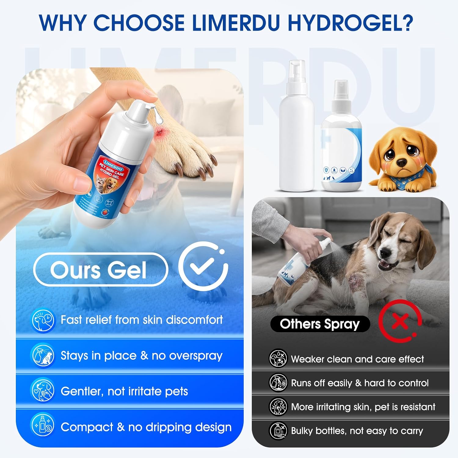 Dog Wound Care Hydrogel Spray – Hot Spot & Itch Relief for Dogs & Cats, 3.4 oz — view 6