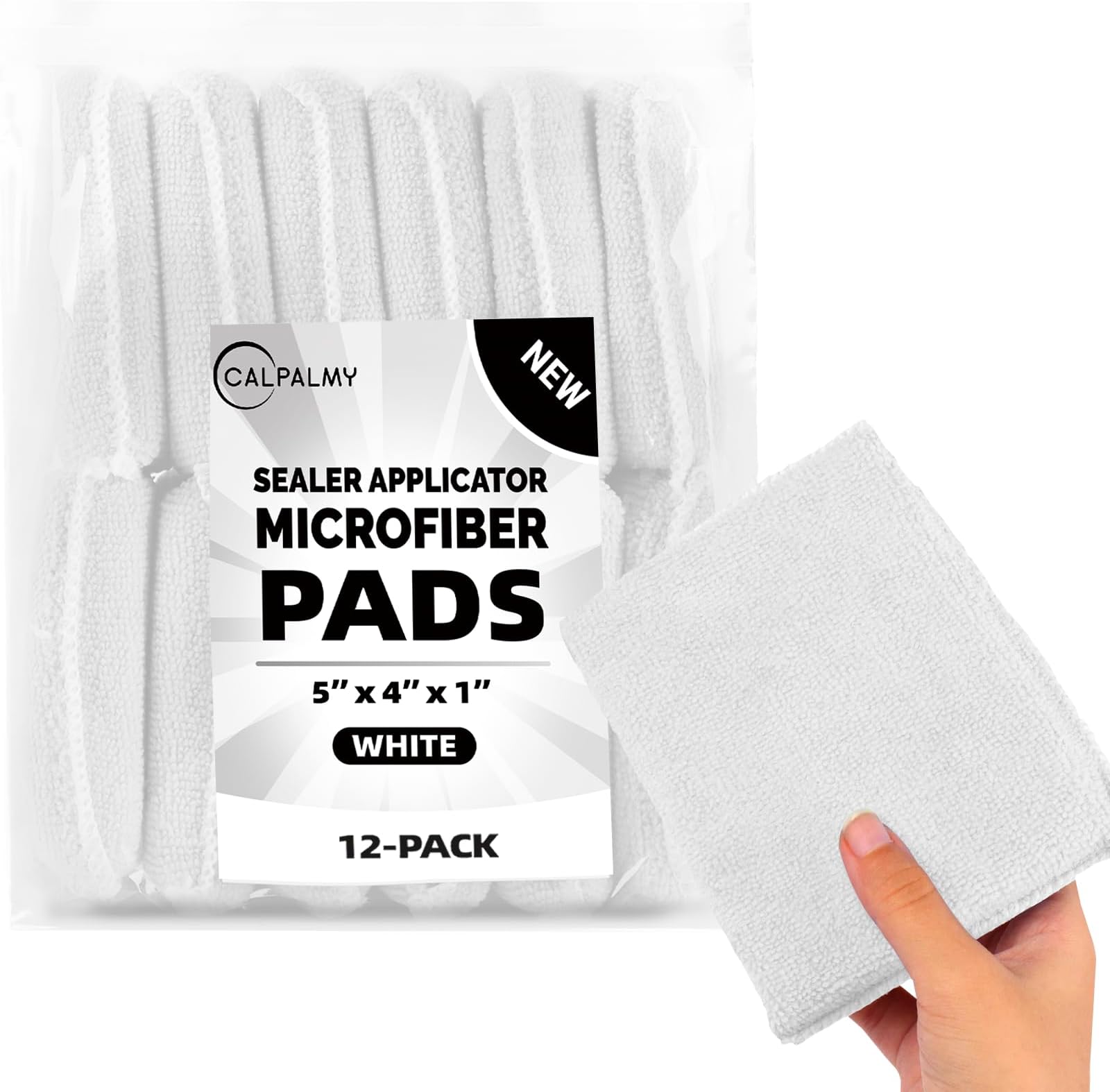 - (12-Pack) Professional Microfiber Sealer Applicator Pad – The Perfect Tool to Apply Sealer to All Natural Stone and Tile Like Marble, Granite, Concrete & Slate (White)