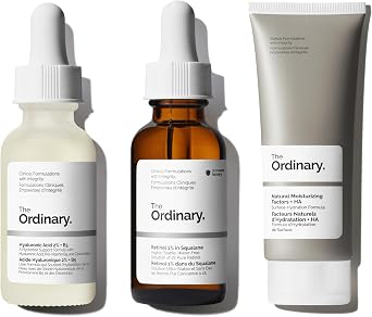 The Ordinary Fine Lines Collection with Retinol 1% in Squalane, Hyaluronic Acid 2% +B5 Serum, Natural Moisturizing Factors + HA, Signs of Aging and Plumper, Smoother Skin