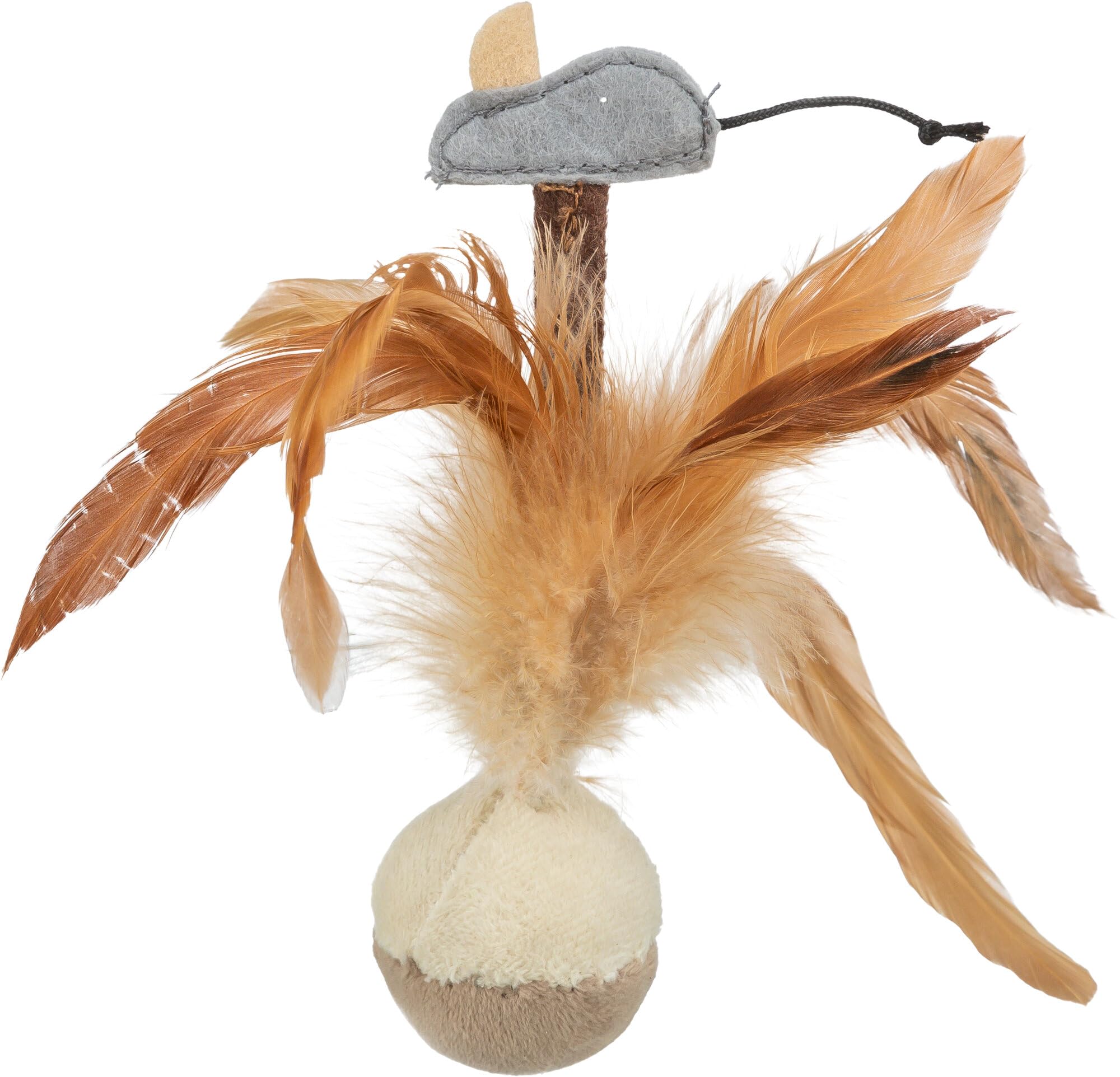 Trixie Marron Culbuto Flying Cat Ball With Mouse/Chip, Plush