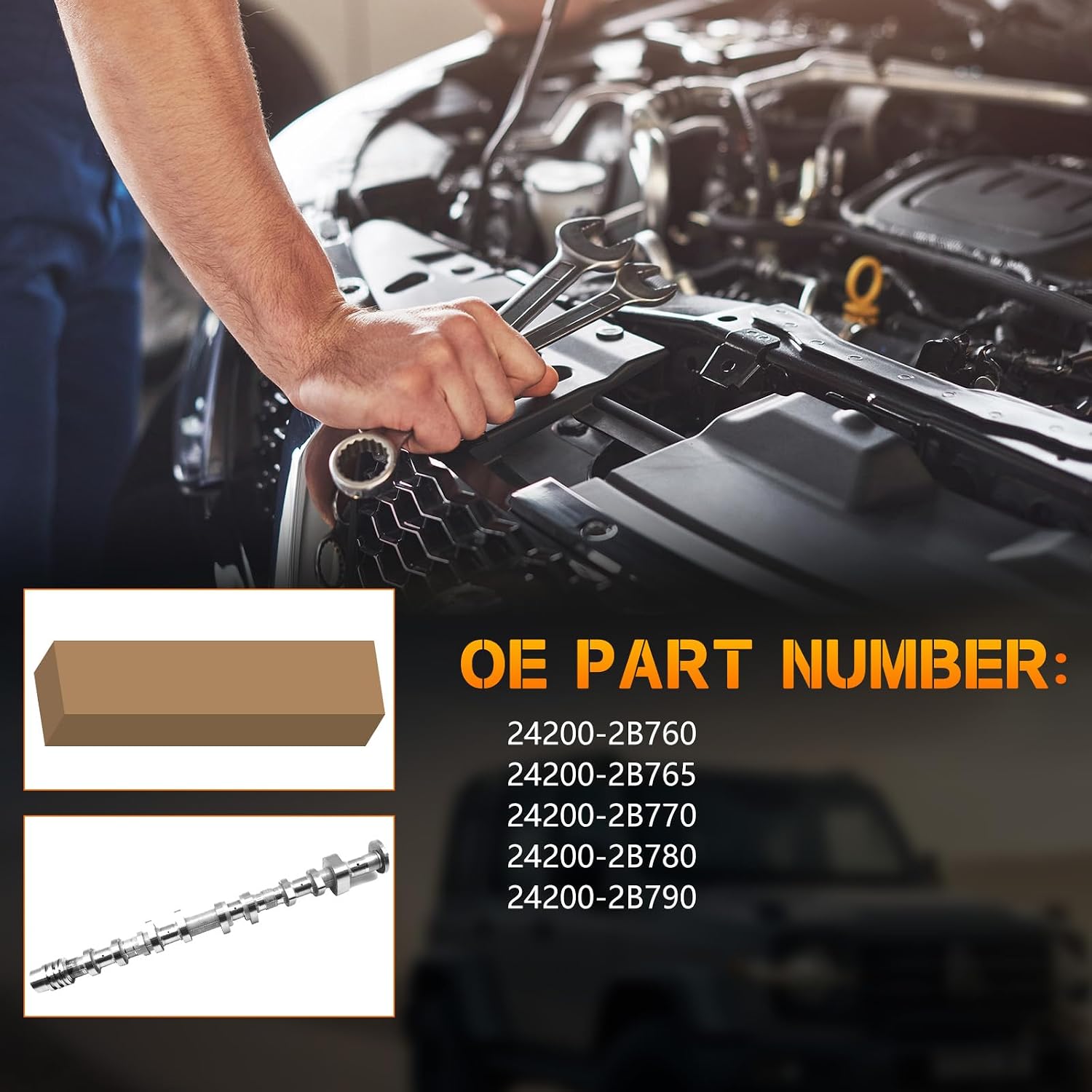 Exhaust Camshaft 24200-2B760 for Kia Hyundai 1.6L Turbo G4FJ Engine 2013-2020 Elantra Forte Direct Fit Performance Upgrade Precision Machined Low Friction