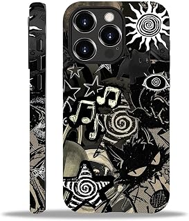 for iPhone 15 Pro Max Case, Dark Gothic Grunge Black Cat Pattern Print Matte Phone Case Funny Liquid Silicone Case Impact Resistant Anti-Scratch Shockproof Protective Cover