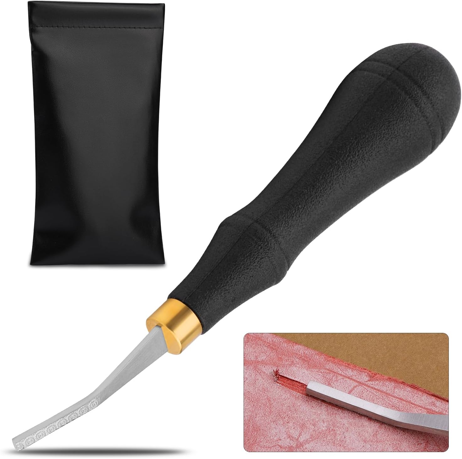 Pro Detail Rougher, Leather Roughing Tool, Leather Edge Rougher Roughing Leather Craft Surface Tool with Ergonomic Handle Leather Working Leathercraft Tools for Edge Polishing(3mm)