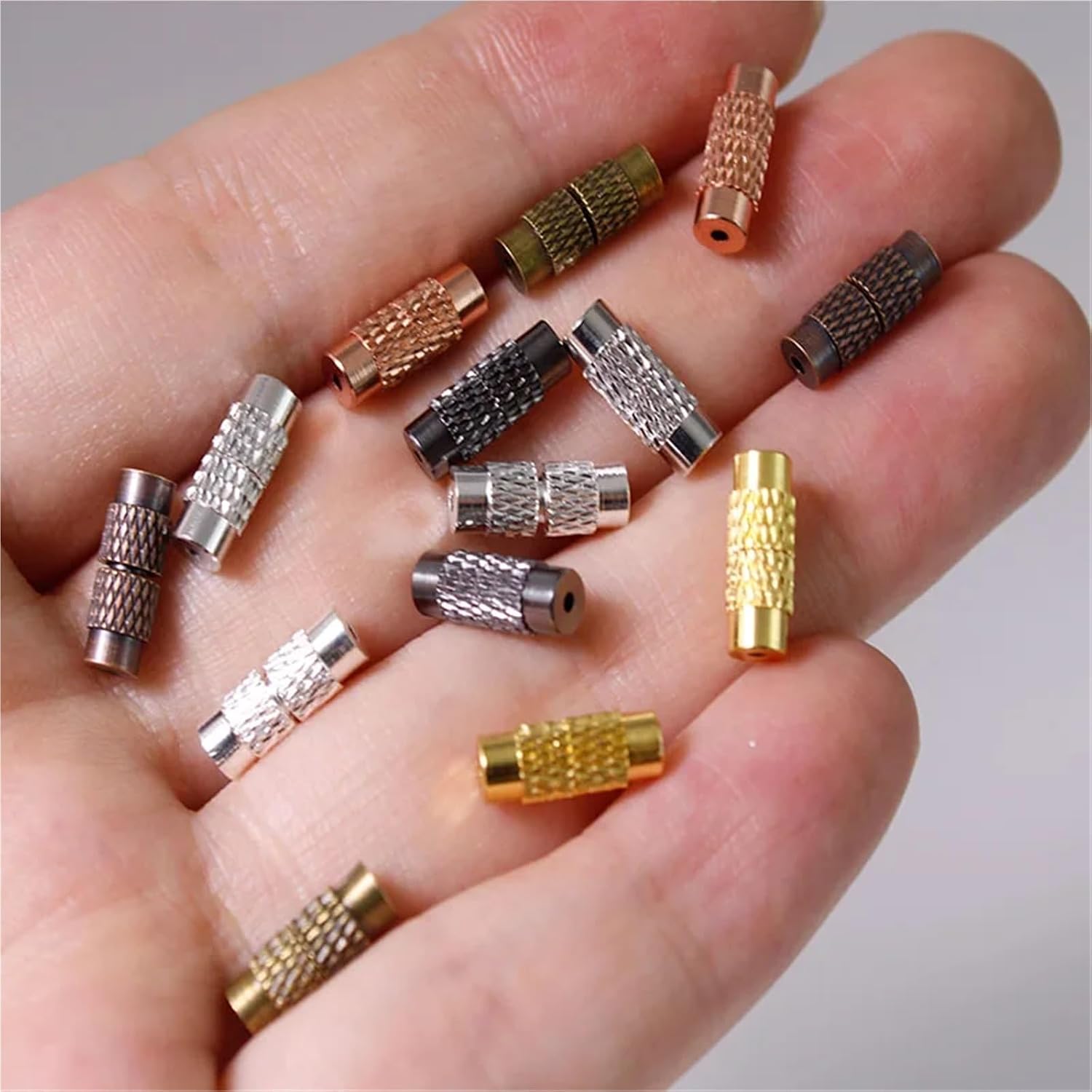 DIY Bracelet Ends with Screw Clasps 120Pcs Metal Screw Spiral Clasps Wire End Clasp Connector Fastener Lock for DIY Bracelet Necklace Jewelry Making Supplies(Rhodium)