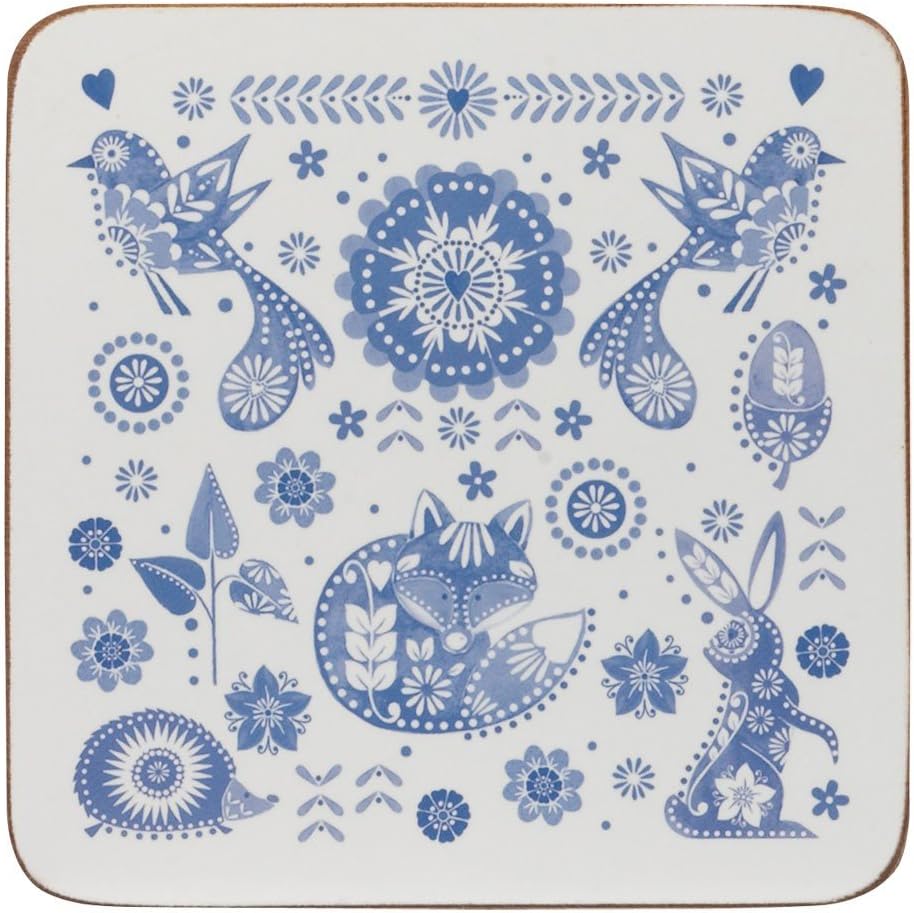 Queens Caravan Trail Penzance Coasters in Acetate Packaging, Set of 4