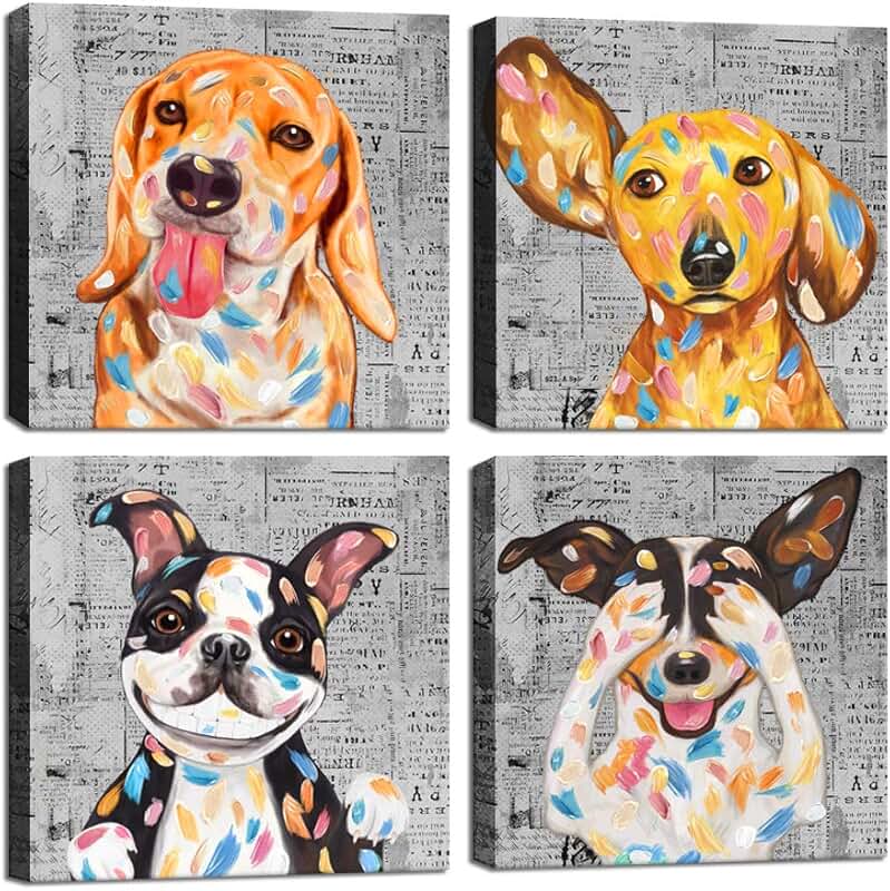 Amazon.com: Wall Art with Dogs For Bathroom