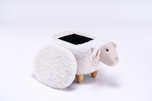 Miniatura 5 de Home 2 Office Otomana de oveja con almacenamiento para dormitorio de niños, sala de juegos, guardería o sala de recreación, muebles suaves en forma