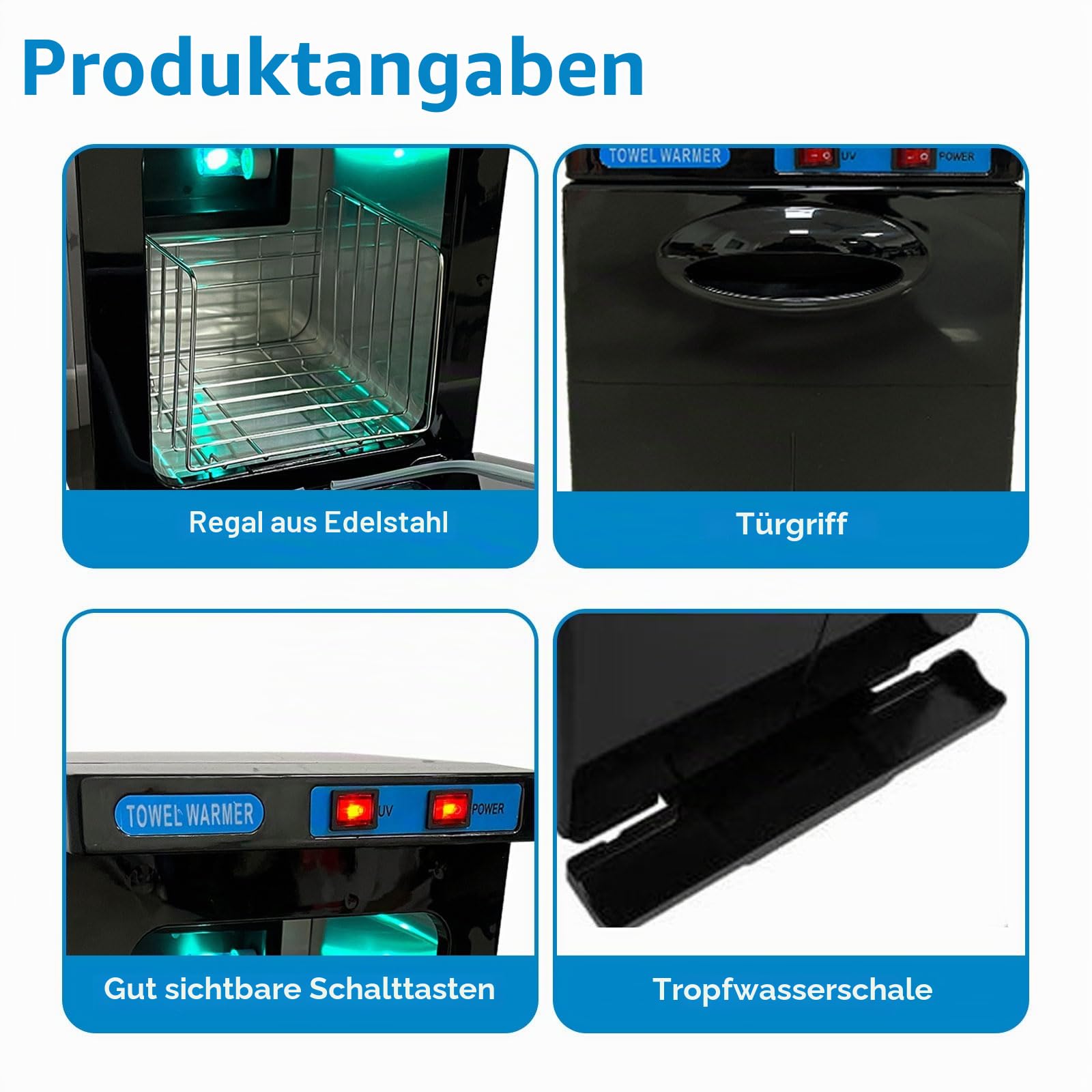 Handtuchwärmer, 5L Handtuchheizschrank mit UV-Sterilisation, 360° Rundum-Heizung & Schnellaufheizung, ideal für Kosmetik, Salon, Spa & Zuhause