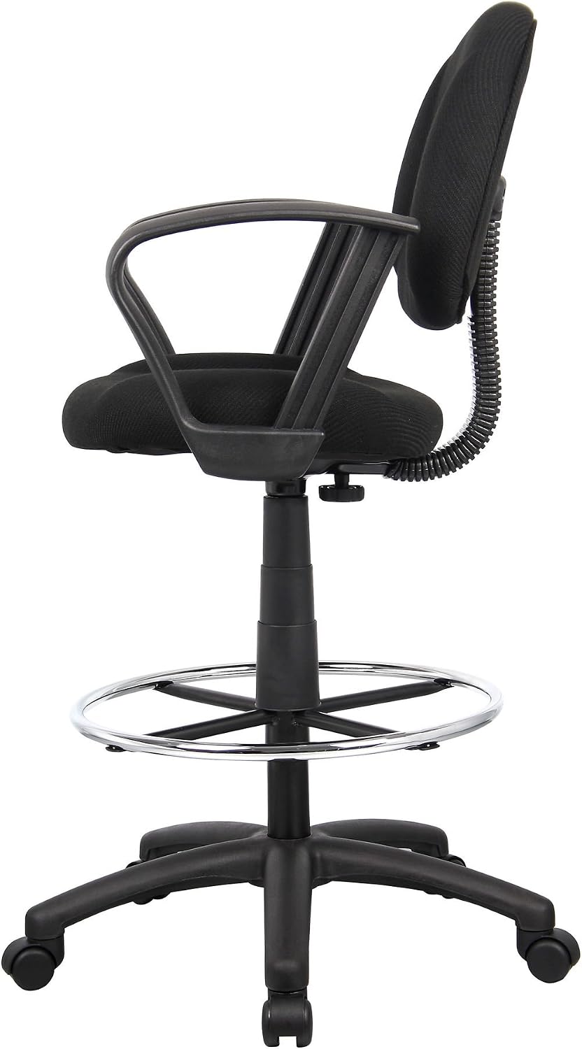 Boss Office Products Ergonomic Works Drafting Chair with Loop Arms in Blue