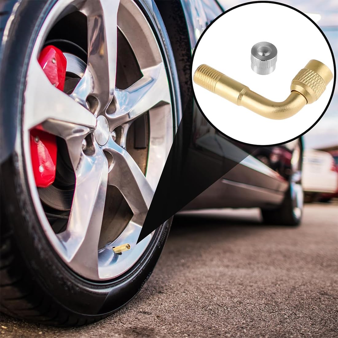 2 Pezzi Valvole di Estensione a 90 Gradi in Rame, Prolunga Valvola Pneumatici, Auto Valvola Pneumatico Estensione Valvola ad Angolo, per Auto, Moto, Bici, Scooter