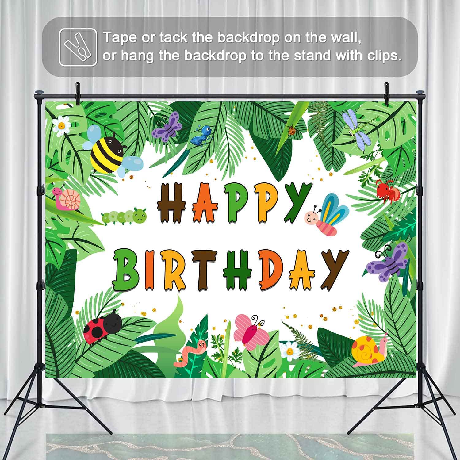 Amazon | KIKIDOR バグテーマ 誕生日背景 漫画 蝶 蜂 てんとう虫 緑の植物 写真背景 春 ジャングル かわいい昆虫 子供 誕生日  ベビーシャワー パーティー 写真の背景 スタジオ小道具 7x5フィート | KIKIDOR | バックペーパー・背景布 Happy Birthday 背景幕 ブラック レッド てんとう虫 テーマ バルーン パリ エッフェル塔 蝶 写真 背景 女の子 誕