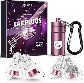 Reure Protetores Auriculares De Alta Fidelidade Para Shows, Protetores Auriculares De Silicone Com Cancelamento De Ruído, 2 Pares, Ótimos Para Shows Com Música Alta, Músicos, Motociclistas, Aviões