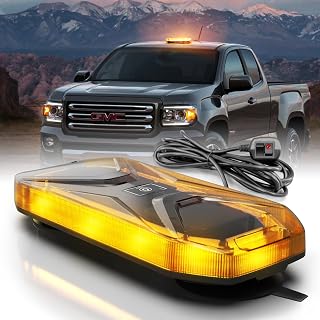 Agrieyes W230M Amber/White LED Beacon Light, Magnetic Base Strobe Light