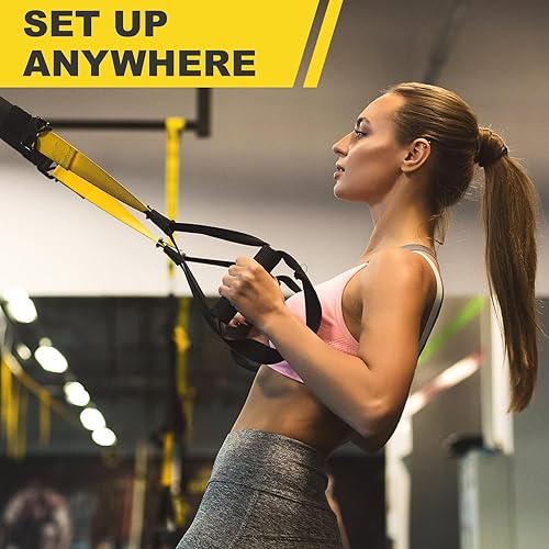 Miniatura 5 de Home Resistance Training Kit for All Levels, Suspension Trainer Straps With Handles For Full Body Workouts at Home, Includes Door Anchor And Mesh