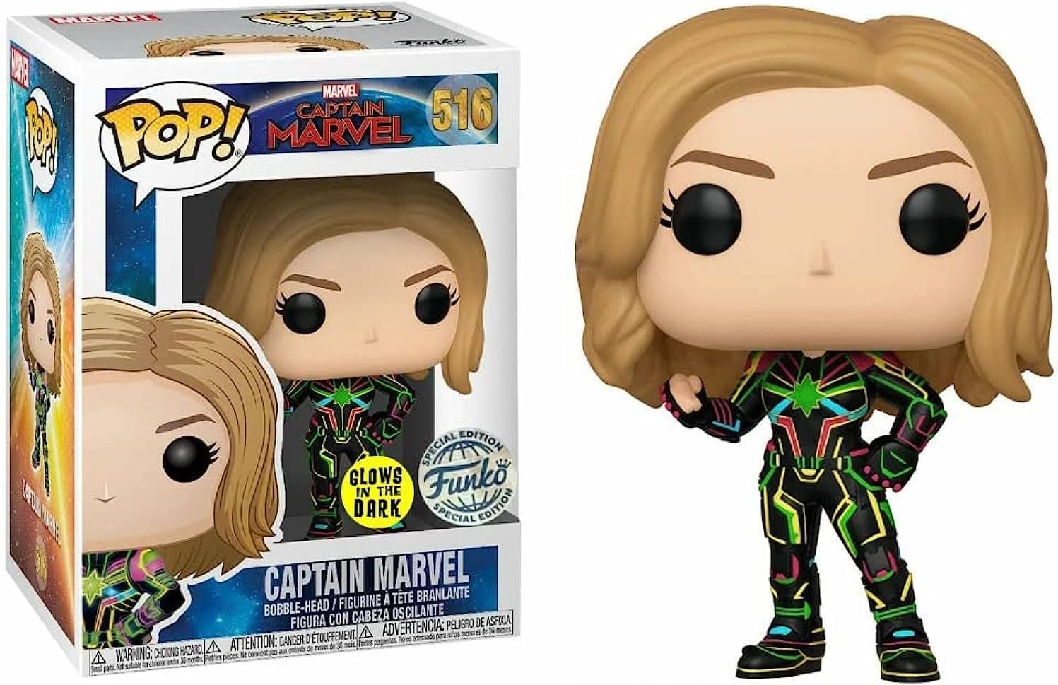 Pop! Marvel: Captain Marvel - Captain Marvel Neon Suit (GW)(Exc)