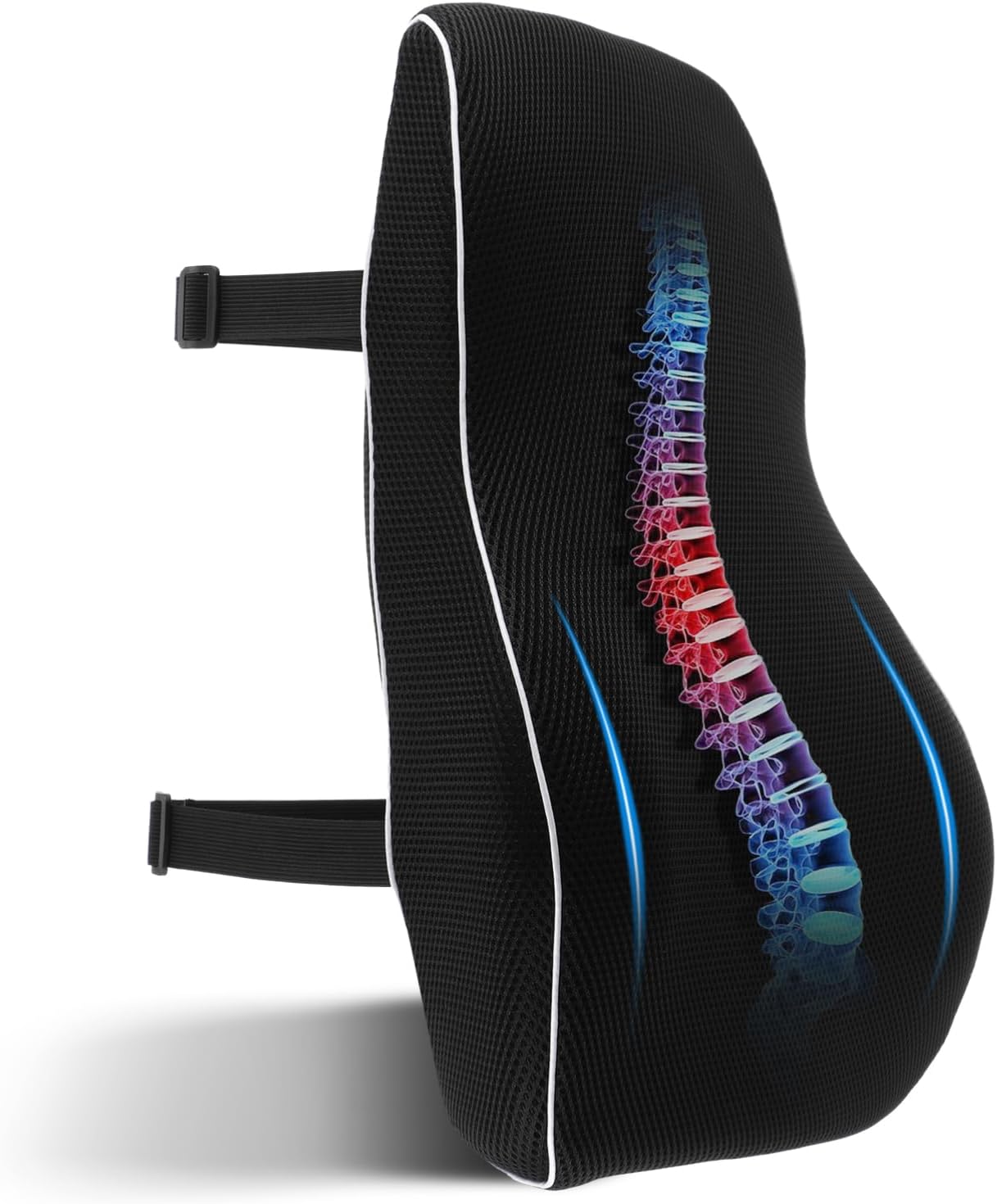 Kichvoe Lumbar Support Pillow for Car Office Chair Ergonomic Back Support Cushion for Lower Back Pain Relief Comfortable Memory Design Easy to Clean Install for Various Seating Areas