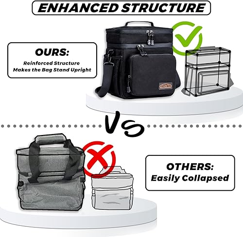 Miniatura 8 de THESTARS Lonchera para hombre para el trabajo, bolsa de almuerzo de doble cubierta con aislamiento térmico, lonchera grande resistente a las fugas