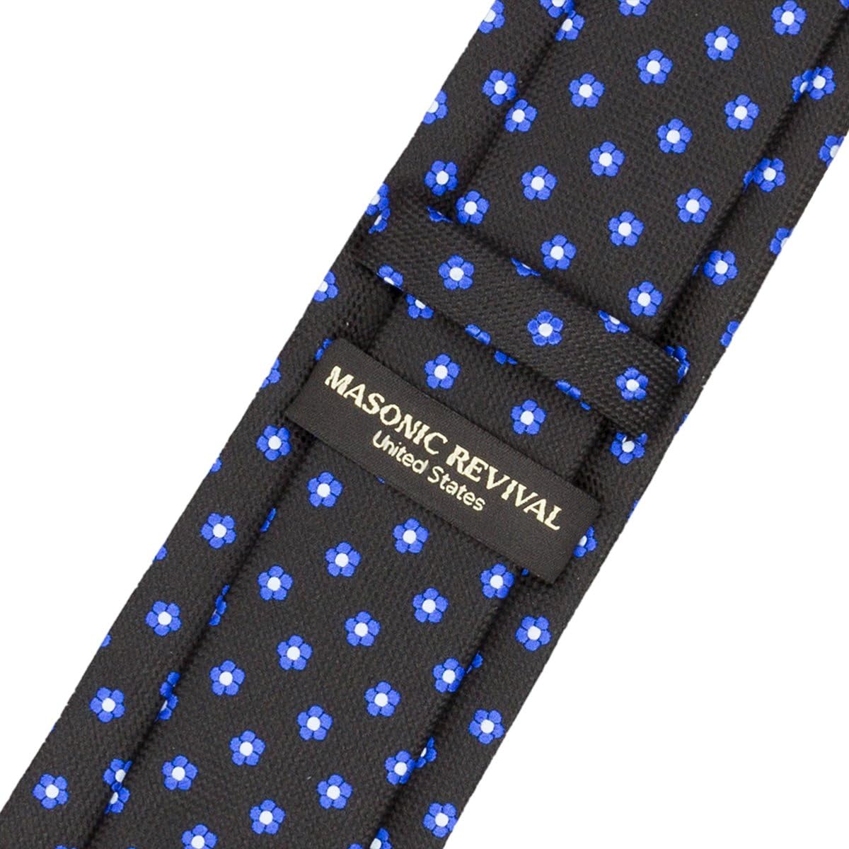 Masonic Revival Forget Me Not Necktie (Black)