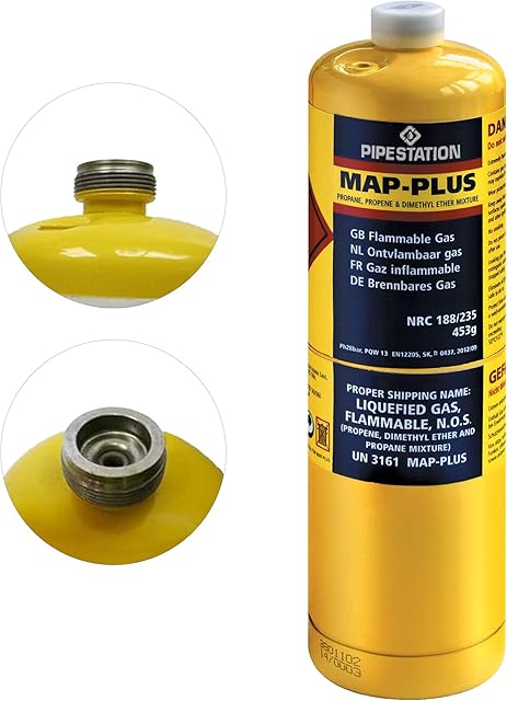MAPP Gas Map Plus 435g Bottle Disposable Gas Cylinder plumbers torch jet burner