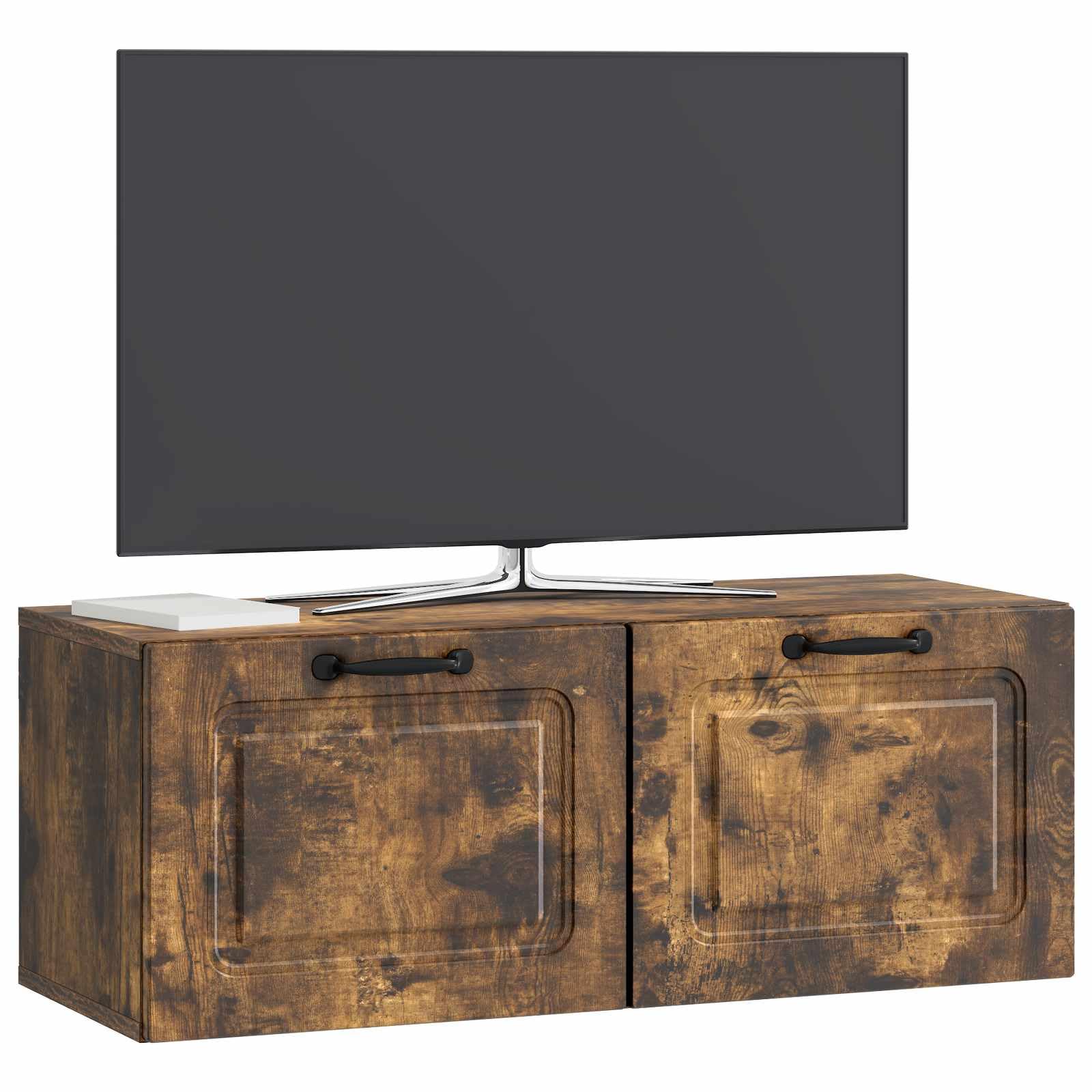 Mobile TV a parete, rovere affumicato, 78,5 x 31 x 30 cm