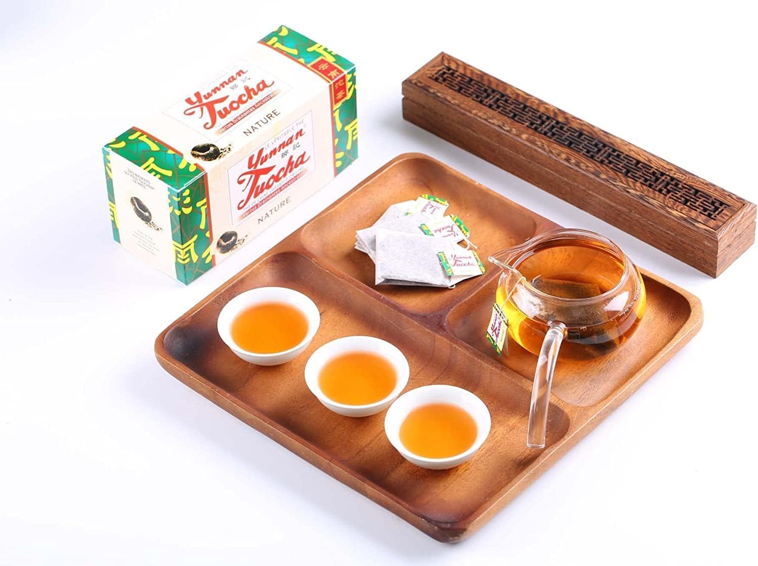 Yunnan tuocha Zouji Nature tuocha Organiczna herbata - 300 torebek (zestaw 10 x 30 saszetek) - 600 g - oryginalna Yunnan (wersja w supermarkecie)