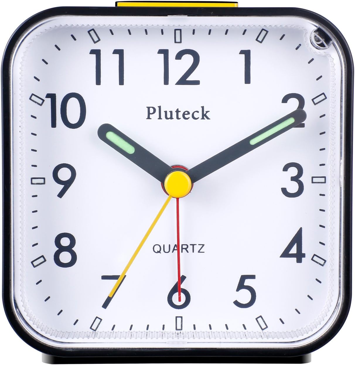 Pluteck Non Ticking Analog Alarm Clock with Nightlight and Snooze/Ascending Sound