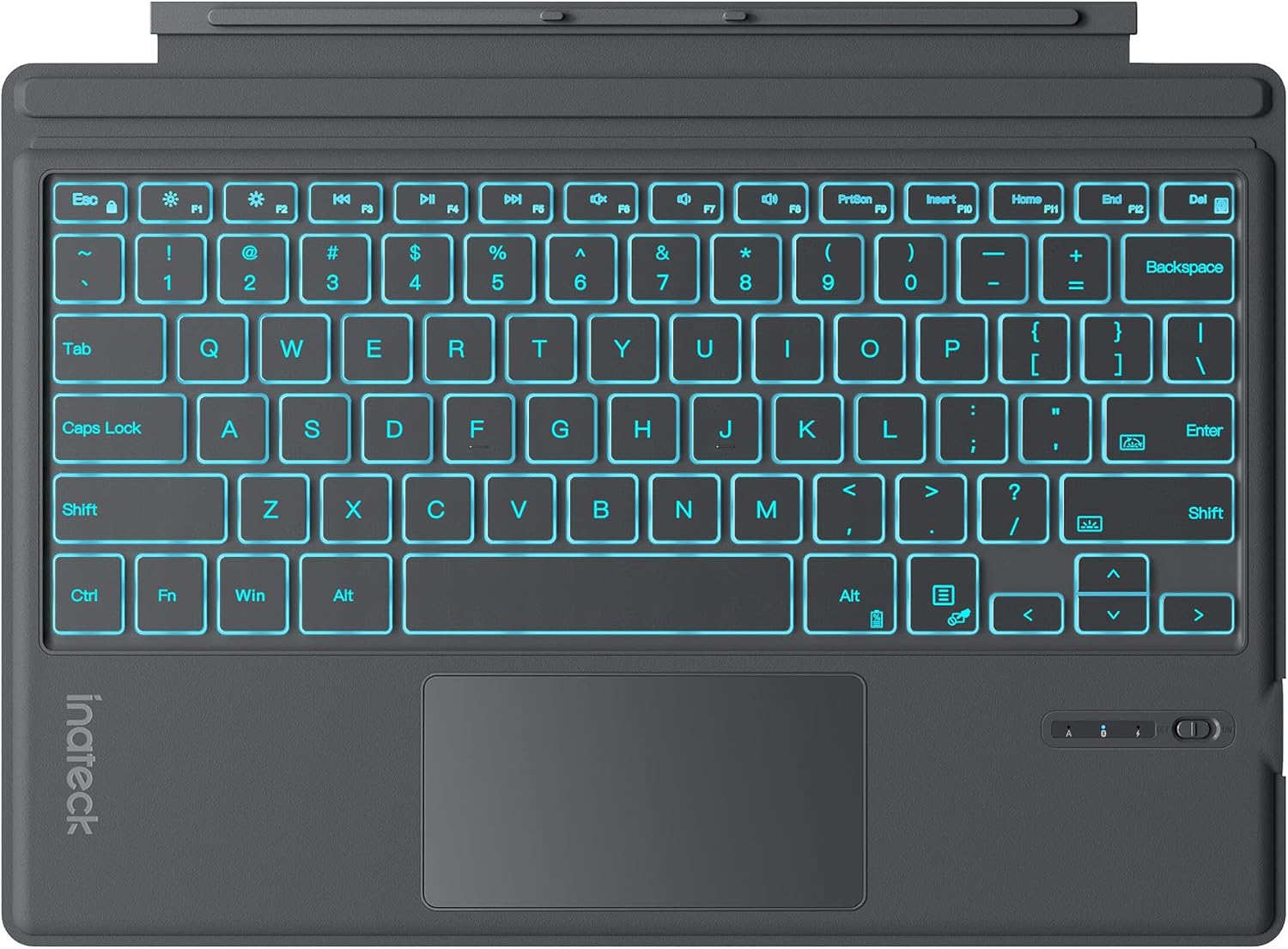 Inateck for Surface Pro 7 Keyboard with Precision Touchpad, Bluetooth 5.3, 7-Color Backlight, Compatible with Surface Pro 7/7+/6/5/4, KB02027 Black