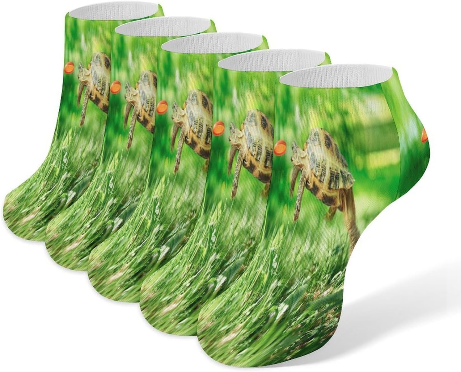 Tortoise Turtle Jumping Ankle Socks for Men Women 5 Pairs