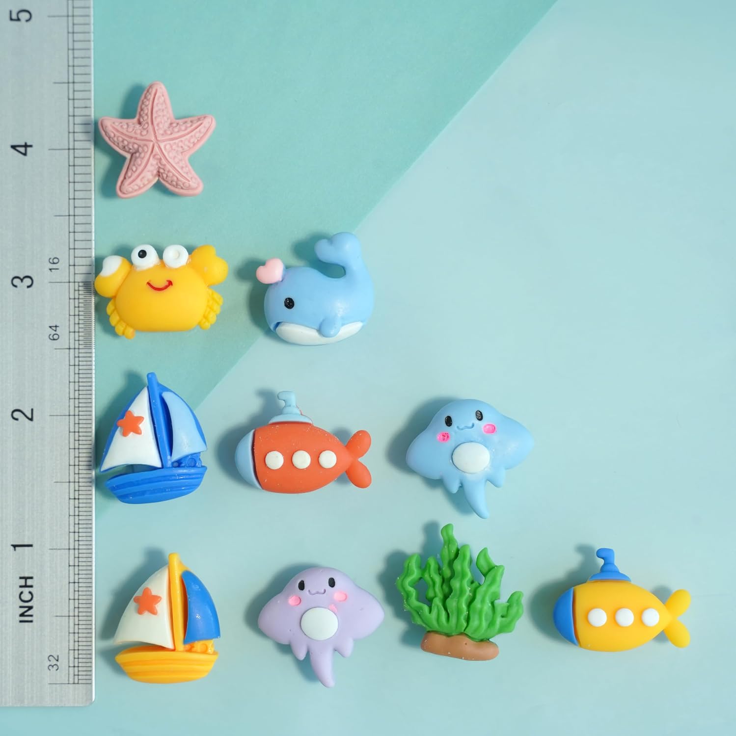 Ocean Sea Life Shoe Charms, Cute Marine Animal Charms for Shoes, Sandals, Wristbands & Bags, Colorful Accessories with Crab, Jellyfish, Whale, Anchor, Sailboat (16 PCS)