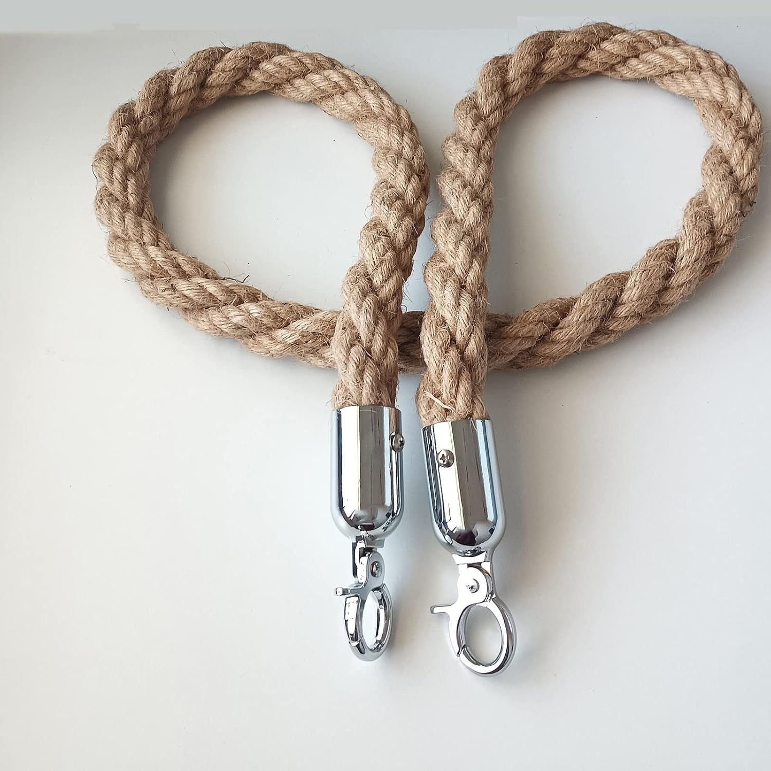 Barreras de control de multitudes, cuerda de cáñamo de 1 m con clips pulidos, soportes de gestión de colas, postes de delimitación de barrera de seguridad plateados, para eventos y seguridad