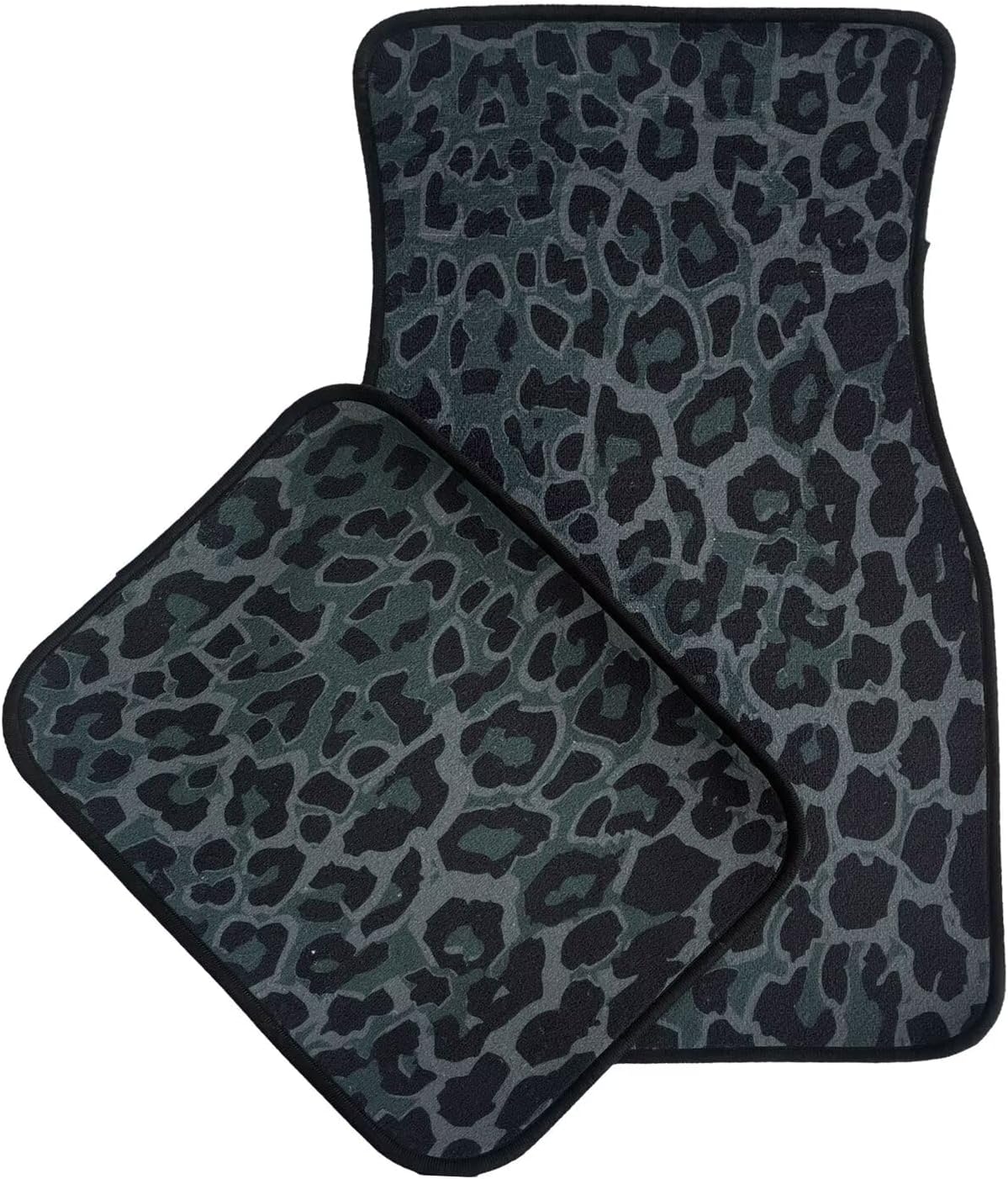 Black Green Leopard Print Car Floor Mats Universal Abstract Cheetah Pattern Wild Animal Skin Texture Floor Mats for Cars Front Rear Car Foot Rugs Cute Car Accessories for Trucks SUV Sedans - Image 6