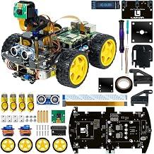 LAFVIN 4WD Smart Car Kit for Raspberry Pi 5 4 B 3 B+ B A+ Line Tracking Face Tracking Obstacle Avoidance with Chute Rail Raspberry Pi