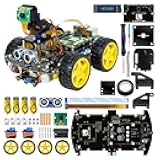 LAFVIN 4WD Smart Car Kit for Raspberry Pi 5 4 B 3 B+ B A+,Line Tracking,Face Tracking,Obstacle Avoidance,with Tutorail(Without Raspberry Pi)
