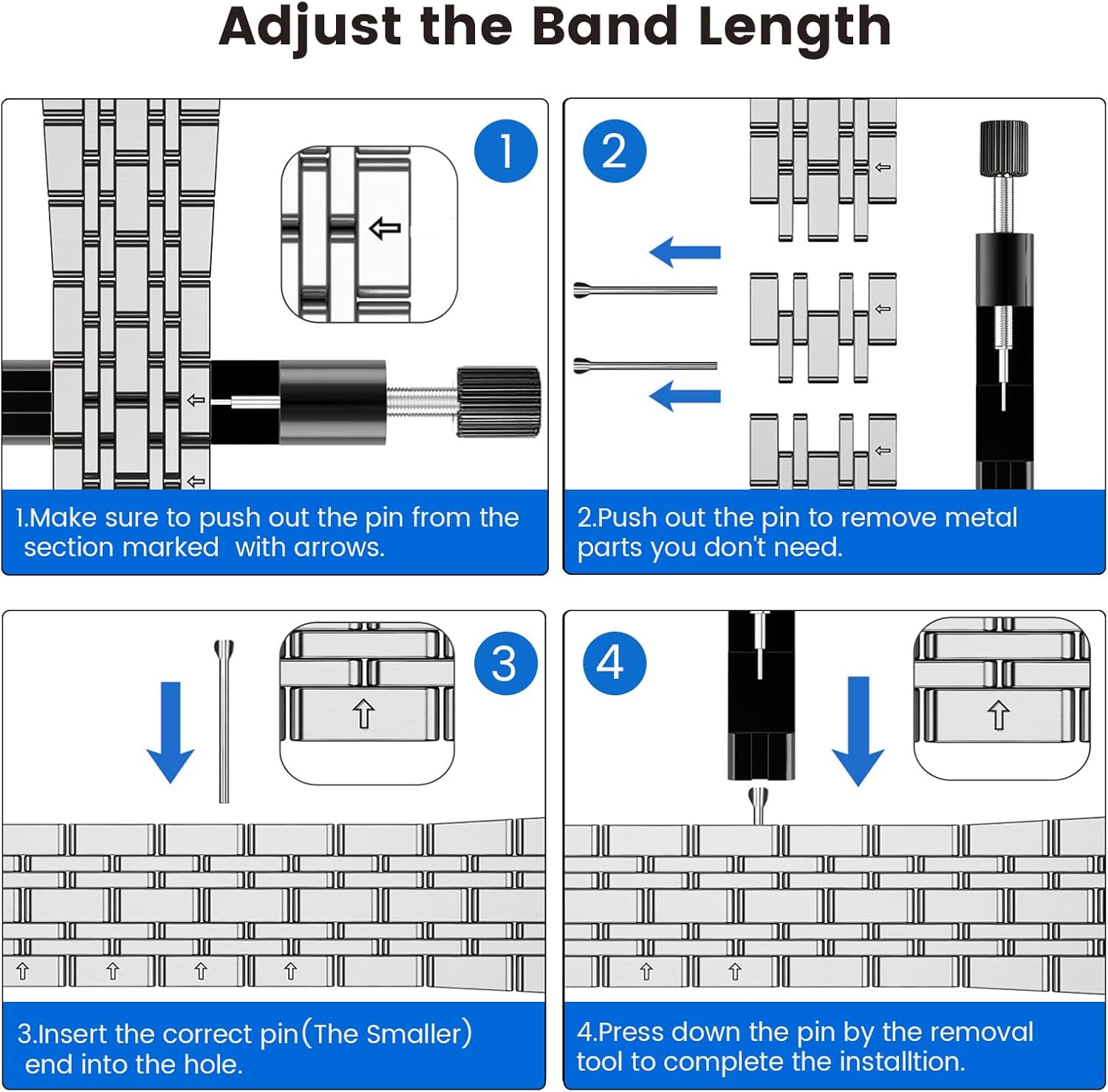Metal Band Compatible with Samsung Galaxy Watch 8 44mm 40mm/Watch 8 Classic 46mm, Seven-link Business Stainless Steel Strap for Galaxy 8 Watch Bands Women Men - Image 6