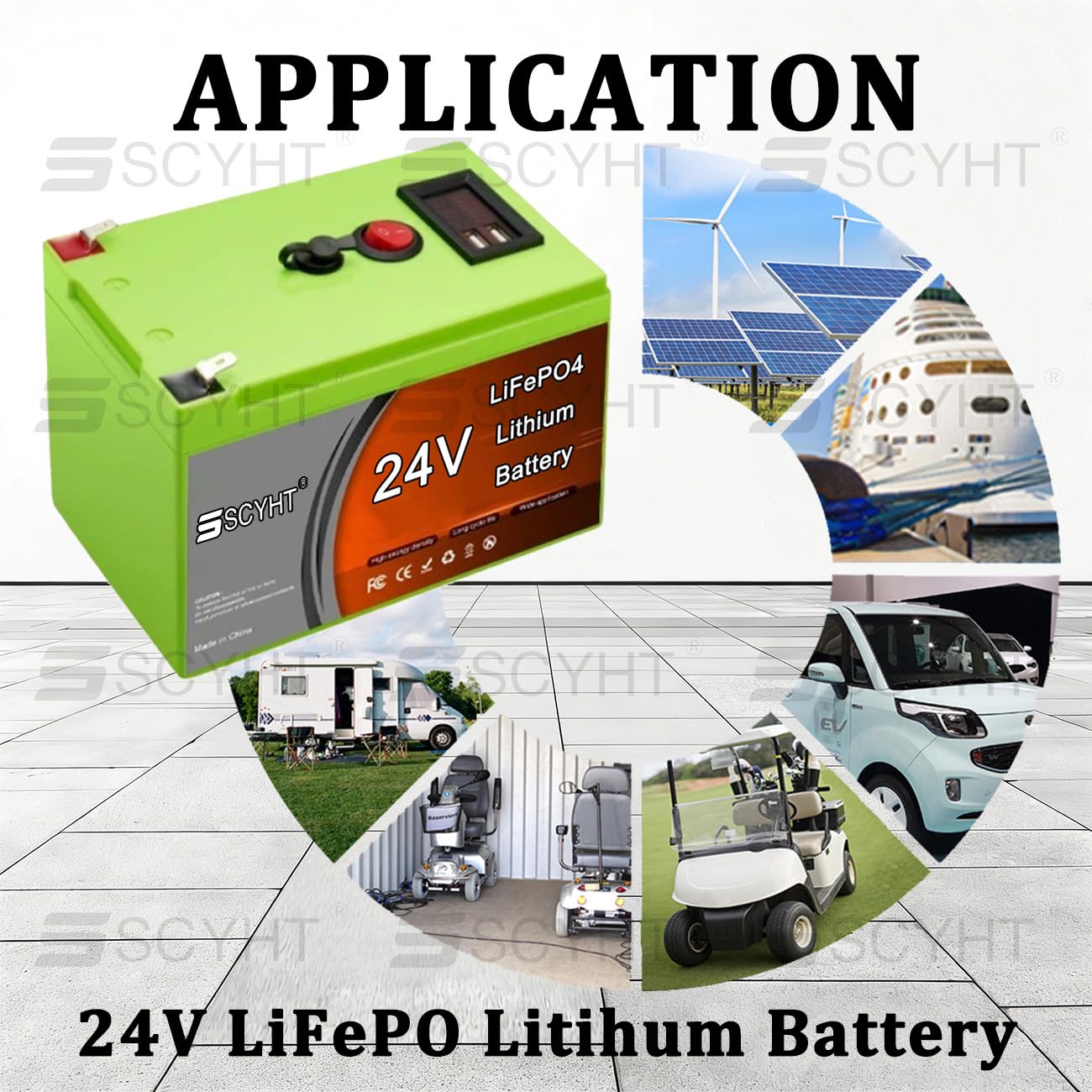 Batteria a scarica profonda (Deep Cycle) 24 V Batteria al litio 12 Ah Batterie LiFePO4 Batterie ricaricabili per impianti solari Scheda di protezione BMS integrata,24v10ah