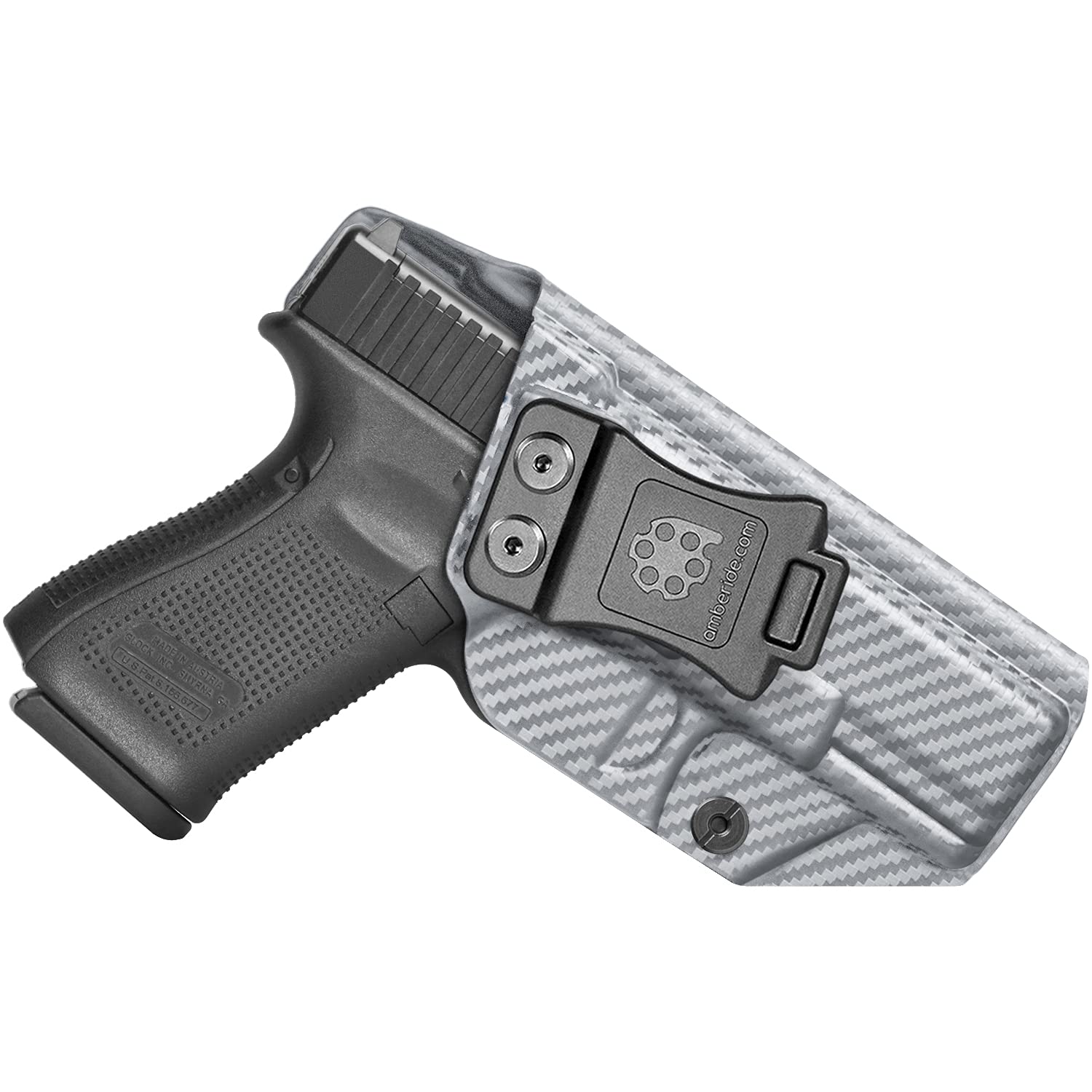 Amberide Glock 19/19X/44/45/23/32 IWB Holster, Kydex-Boltaron Inside Waistband Fit Glock Gen 1–5 Pistols, Secure Retention, Low-Print Design, 0–30° Cant