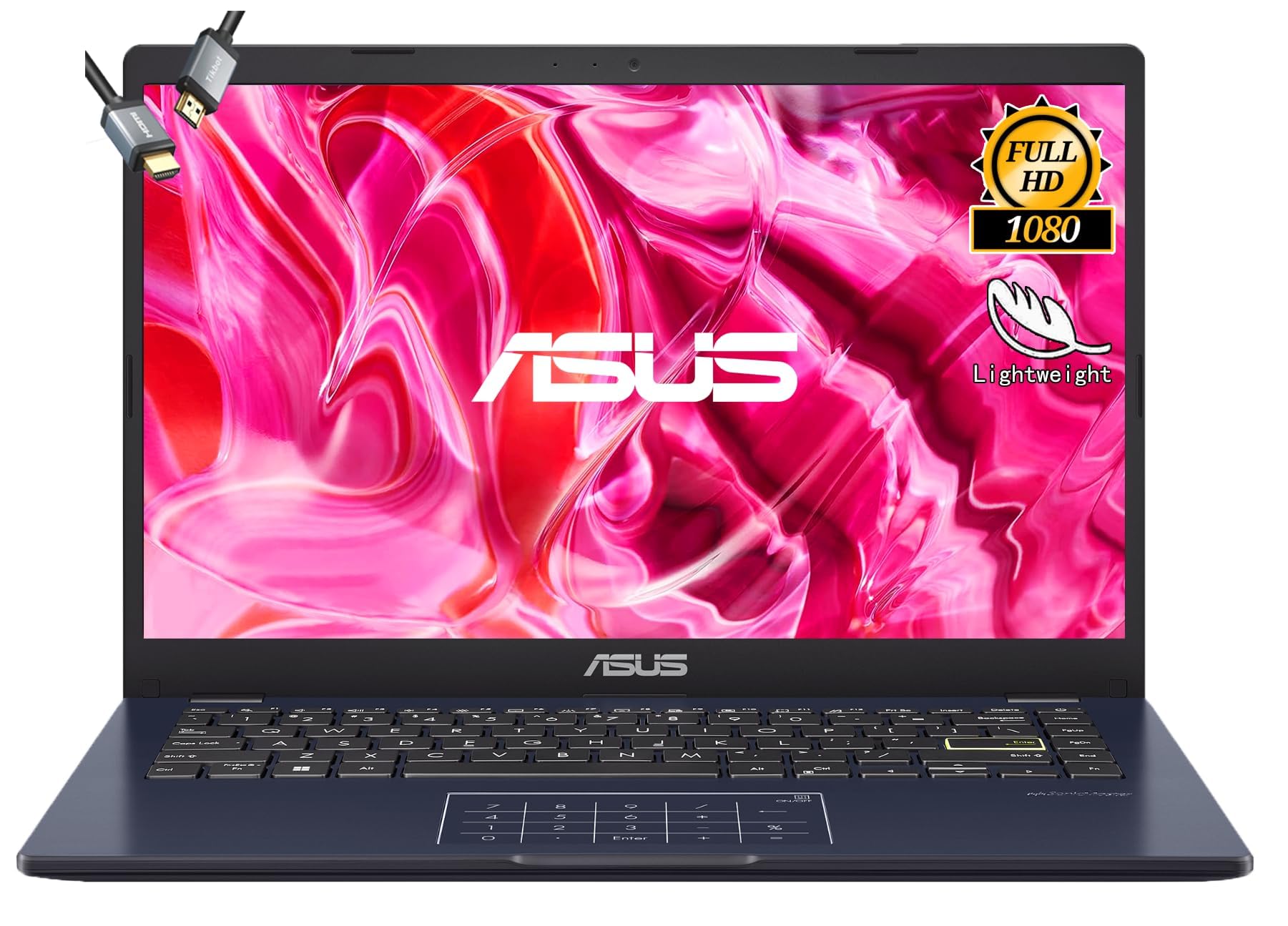 ASUSVivobook Go 14” FHD Laptop, Intel Celeron N4500, 1-Year of Microsoft 365, Wi-Fi 5, USB Type-C, 10Hrs Battery Life, Windows 11 Home in S Mode, w/HDMI (4GB RAM | 512GB Storage)