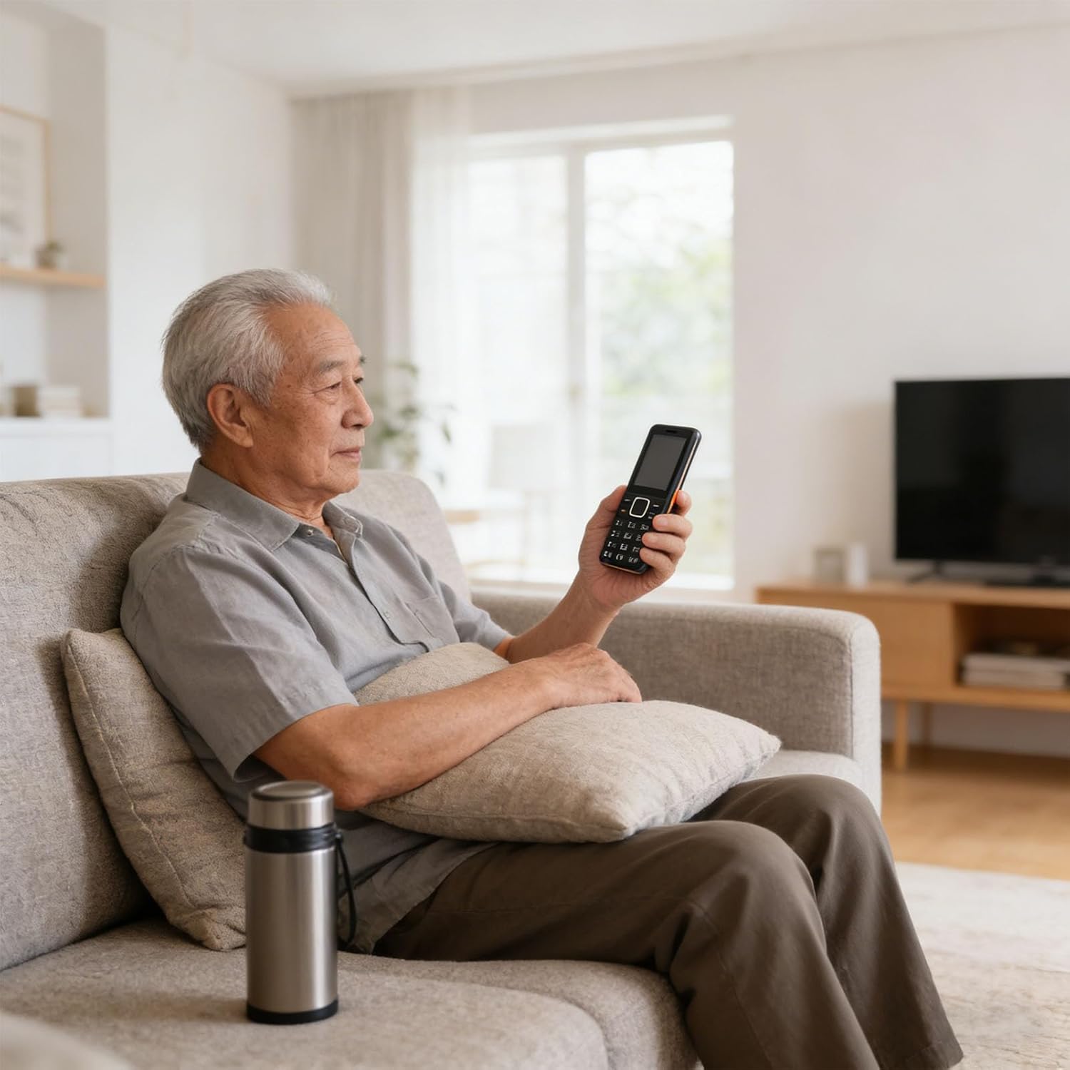 Yunseity Unlocked Cell Phone for Seniors, W-2031 2G GSM Basic Phone with Big Buttons & Loud Speaker, SOS Key, Speed Dial, 3 SIM Cards, FM Radio, MP3 Bluetooth, 3800mAh Battery