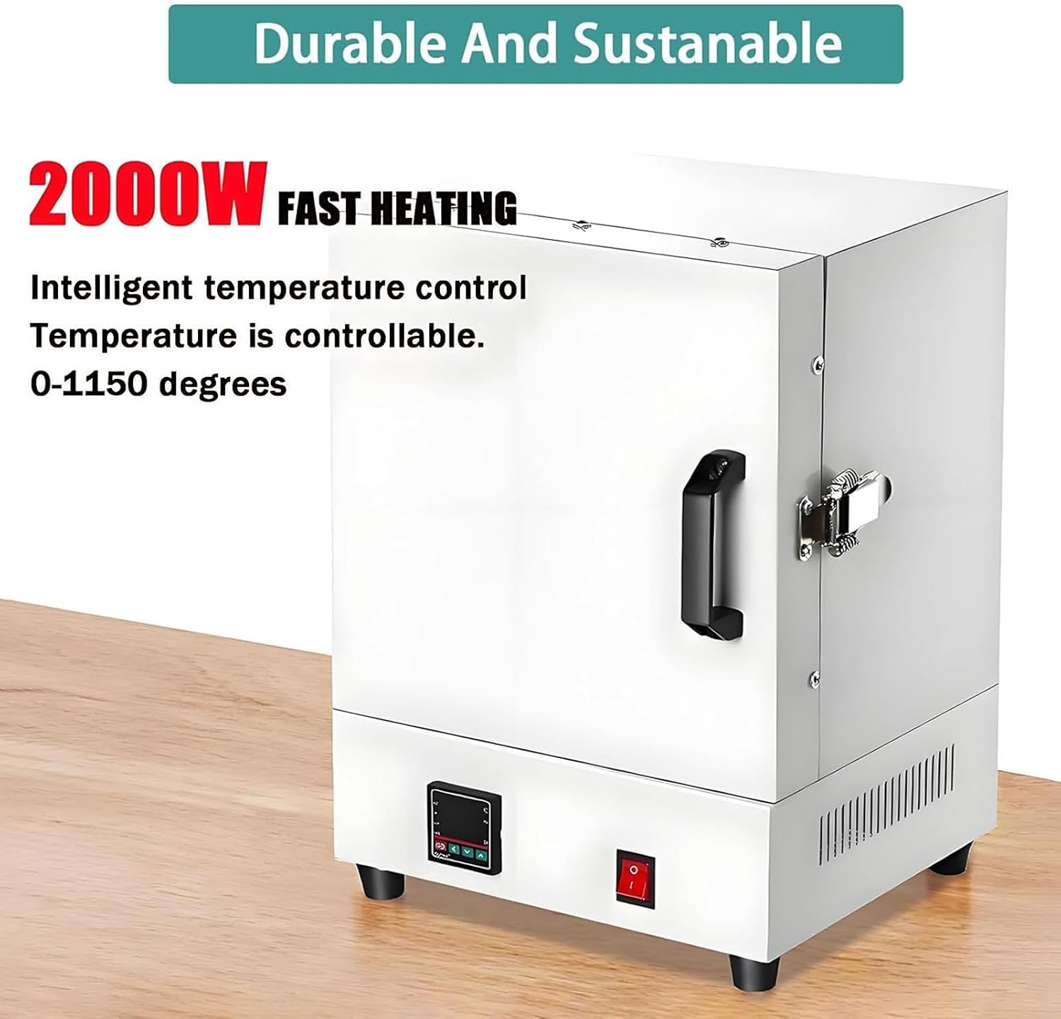 2000W Electric Burnout Oven Kiln,Electric Kiln Furnace 1150℃ Metal Melting Furnace,Lab Enclosed Muffle Furnaces,Closed Laboratory High-Temperature Furnace for Metal Clay Crafting,Metal Melting