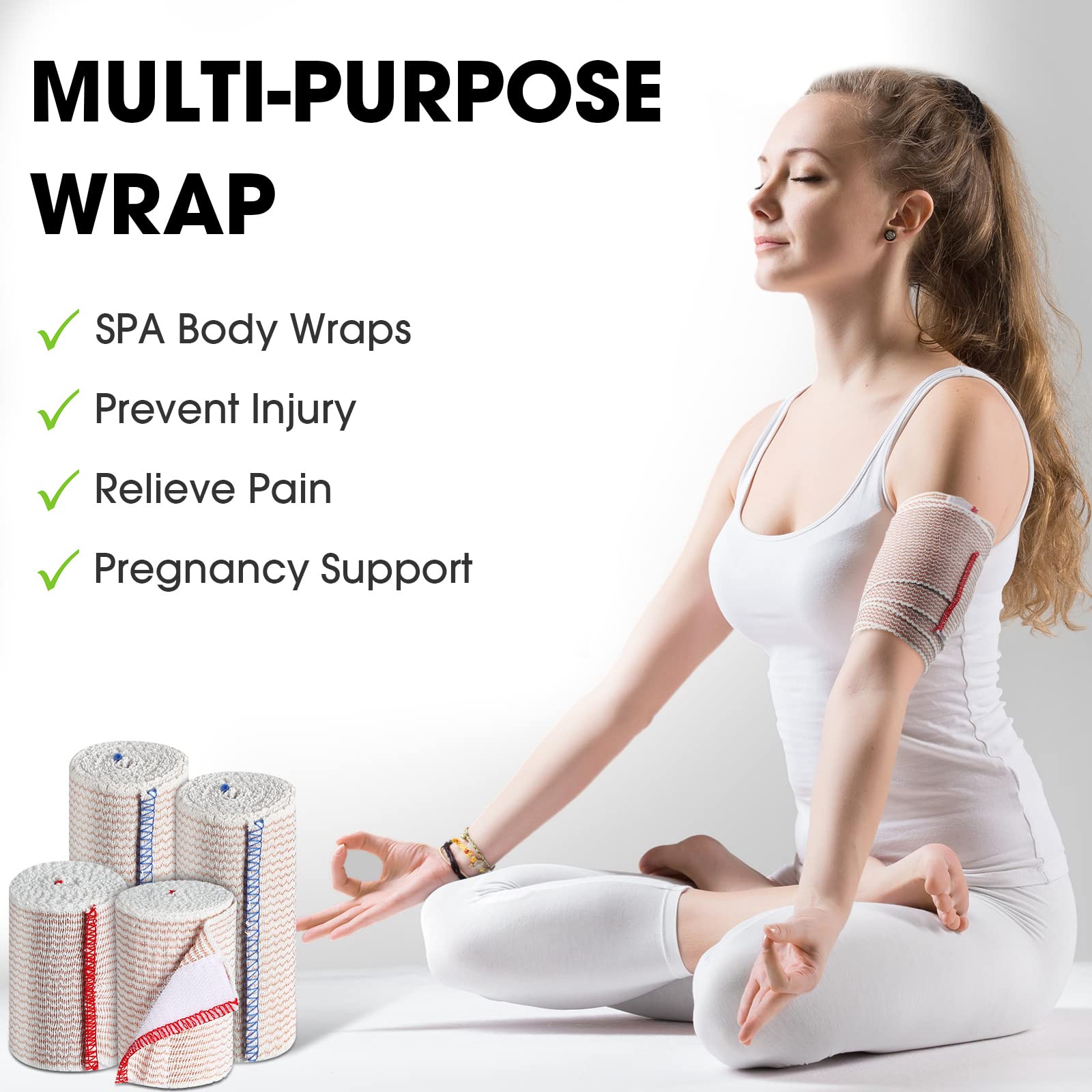 Weysat - "30 pezzi Fasciatura elastica Avvolgimento Bendaggio a compressione con chiusura automatica Bendaggio elastico riutilizzabile lavabile