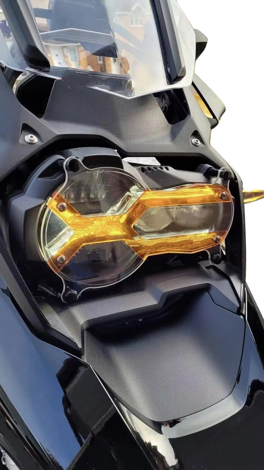 Protezione Faro R1250GS ADV 2021 | Griglia In Acciaio Inox E Acrilico | Antigraffio E Antiurto (Giallo)