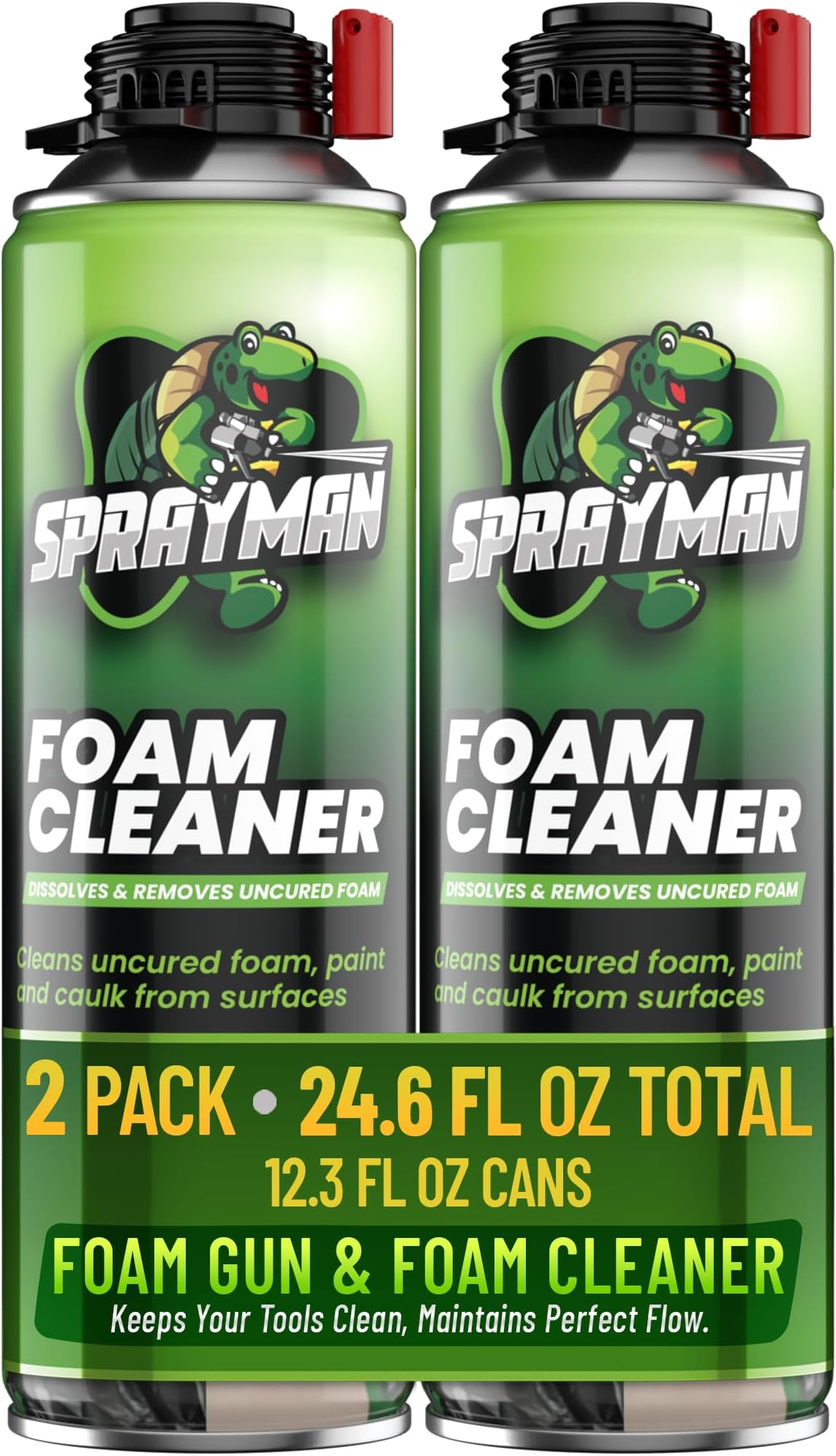 SPRAYMAN Spray Gun Cleaner - Expanding Polyurethane and Insulation Sealant Remover, Dissolves Spray PU 2 Pack, Can, 12.3 Oz.
