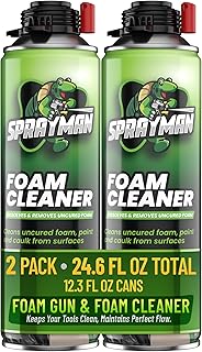 SPRAYMAN Spray Gun Cleaner - Expanding Polyurethane and Insulation Sealant Remover, Dissolves Spray PU 2 Pack, Can, 12.3 Oz.