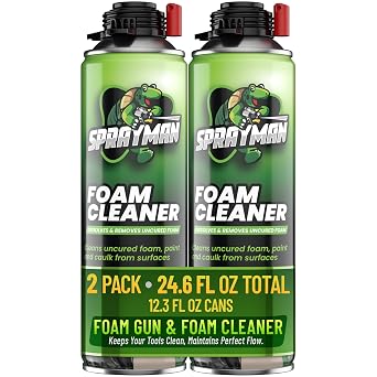 SPRAYMAN Spray Gun Cleaner - Expanding Polyurethane and Insulation Sealant Remover, Dissolves Spray PU 2 Pack, Can, 12.3 Oz.