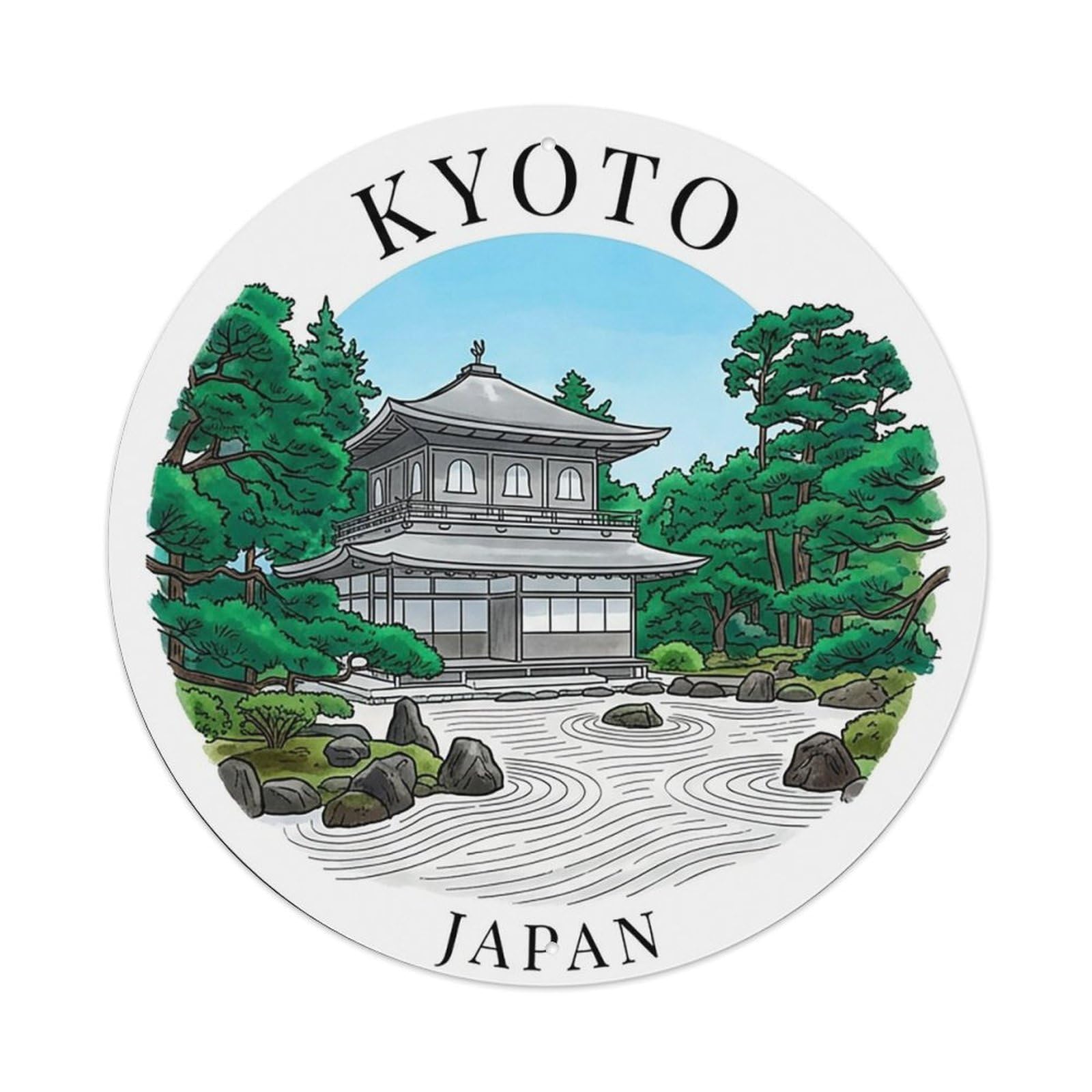 Vintage Travel Kyoto Japan Destination Metal Tin Sign